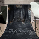 Aperturee - Aperturee Medieval Black Dark Room Retro Wall Sweep Backdrop